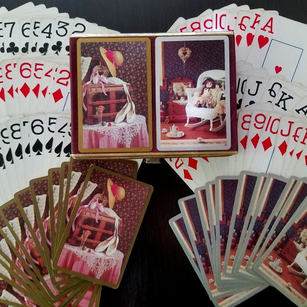 Vintage Ladies Dance Doll Tea Playing Cards Congress Designer Series Double Pack